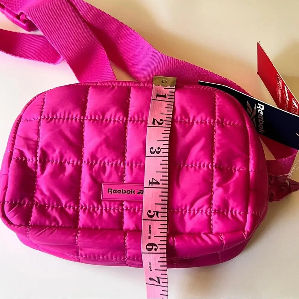 Reebok Trendy Fashionable Quilted Lightweight  Pink Fanny Pack Case Sz 1.6 L NWT